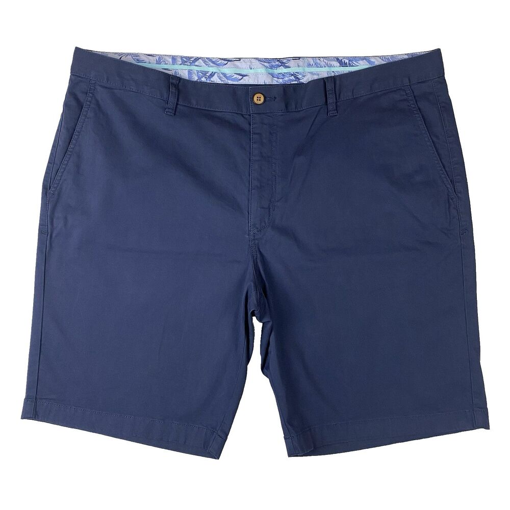 Tommy Bahama Chino Shorts Mens 42x10 Navy Stretch Cotton Blend Golf Fits 44